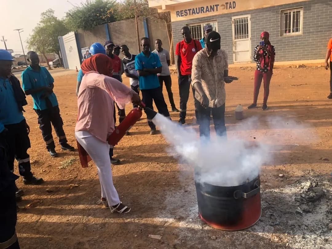 Training in extinguisher handling